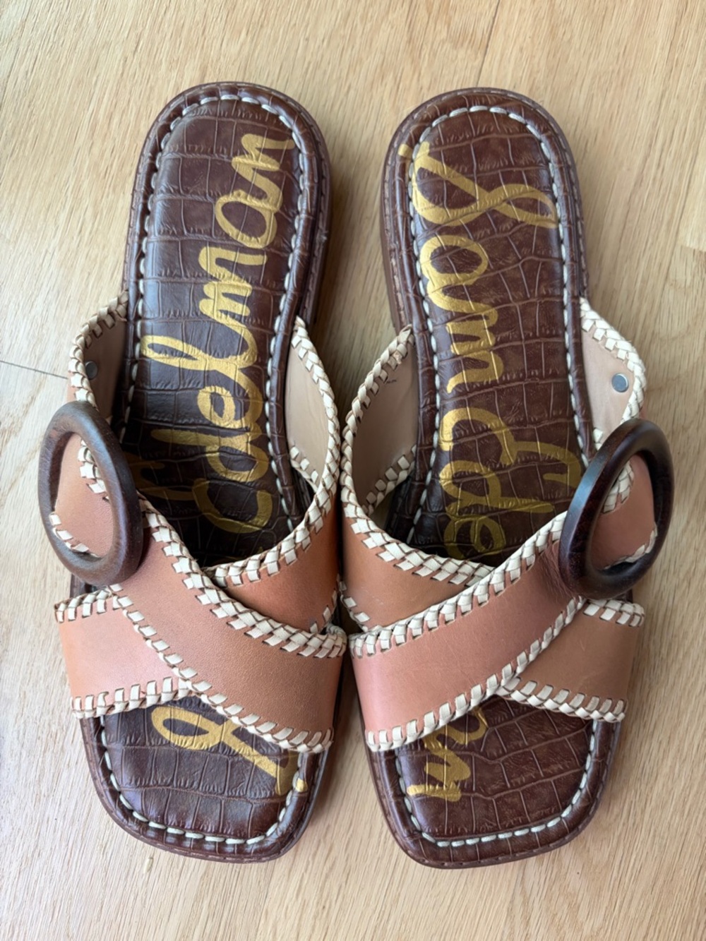 Sam Edelman Harlie Leather sandal slides -size 7.5 - Picture 3 of 15